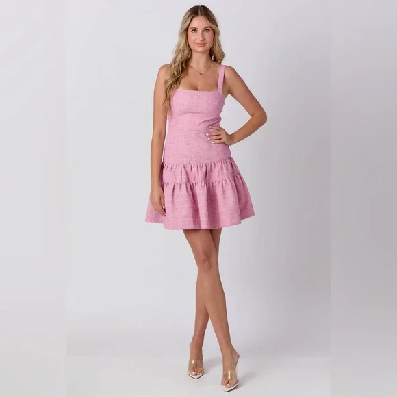 NWT Boutique Cecilia Pink Fit & Flare Mini Dress - Picture 3 of 14